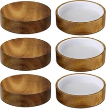 6 Pieces 3.75 Inch Wooden Mason Lid Canning Jar as the picture shown 