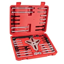 46PCS Harmonic Balancer Puller Set, Automotive Power Steering Wheel Pulley 