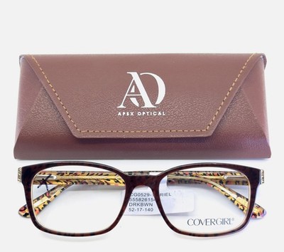 COVER GIRL CG0529-1 050 Brown Womens Square Full Rim Eyeglasses 52-17-140 B:36
