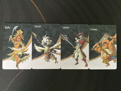 Zelda Amiibo Karten [4x] Yunobo Sidon Tulin Riju - 2025 Edition