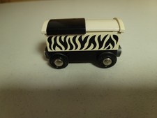 Brio Wooden Railway Vintage 33545 Zebra Wagon Train Car Good Condition