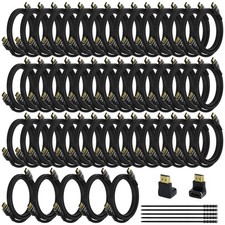 4K HDMI Cable 4 Feet 50 Pack , Ultra HD 2.0 Cable, Nylon 4 Feet, Black