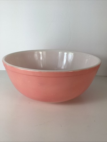 Vintage Pyrex #404 Large 4 Qt Pink Flamingo Nesting Mixing Bowl Made USA - Picture 10 of 12