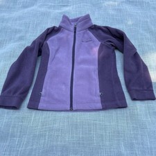 Columbia Girls XS 6/6X Purple Full Zip Fleece Jacket Colorblock Outdoor
