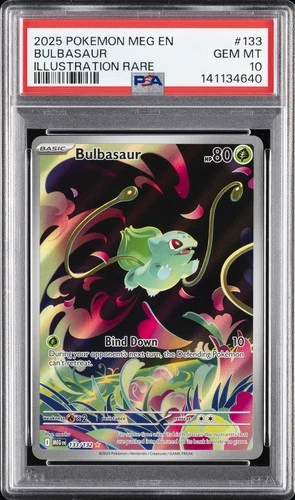 2025 POKEMON MEG EN-MEGA EVOLUTION ILLUSTRATION RARE #133 BULBASAUR PSA 10