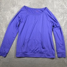 Tek Gear "DryTek" Women's Long Sleeve Purple Shirt Front Large Pocket Size Large