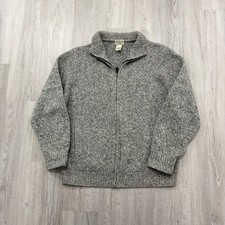 LL Bean Ragwool Cardigan Lambswool Cardigan Sweater Men's Large Full Zip 245046