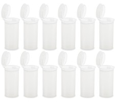 12 Pack Clear Plastic Pill Bottles with Pop Top Caps for Medicines  Supplements