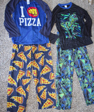 NWT TCP The Children's Place Medium 7/8 Pajama Lot Pizza Dino's Loose Fit Poly