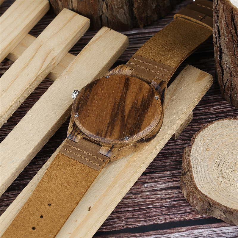 Wooden Watch Mens Genuine Leather Band Wood Bamboo Quartz Men Wooden Watch Mens Genuine Leather Band Wood Bamboo Quartz Men