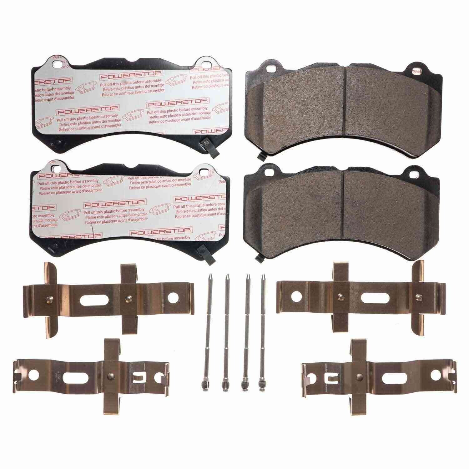 Powerstop CarbonFiber Ceramic Brake Pads+Hardware(w/Brembo) FRONT+REAR