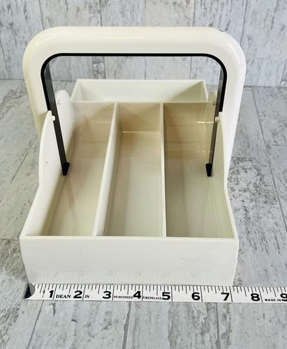 Vintage Plastic Utensil Caddy by Guzzini Made in Italy Fork Spoon Knife - Picture 11 of 13