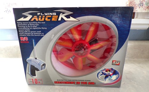 Vintage Radio Control Flying Saucer UFO Free Flying New In Box Orange