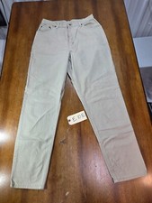 Vintage Chic 100% Cotton Khaki Pants Women's size 14 Average 32 X 31 Made in USA