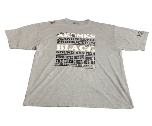 Y2K Akademiks Shirt Mens 2XL XXL Gray Hip Hop Streetwear Sound Assassination