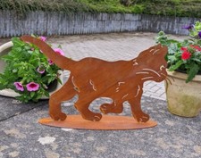 Neu !!  Katze 35 cm aus Metall in Edelrost Garten Tier Deko Bauernhof Figur