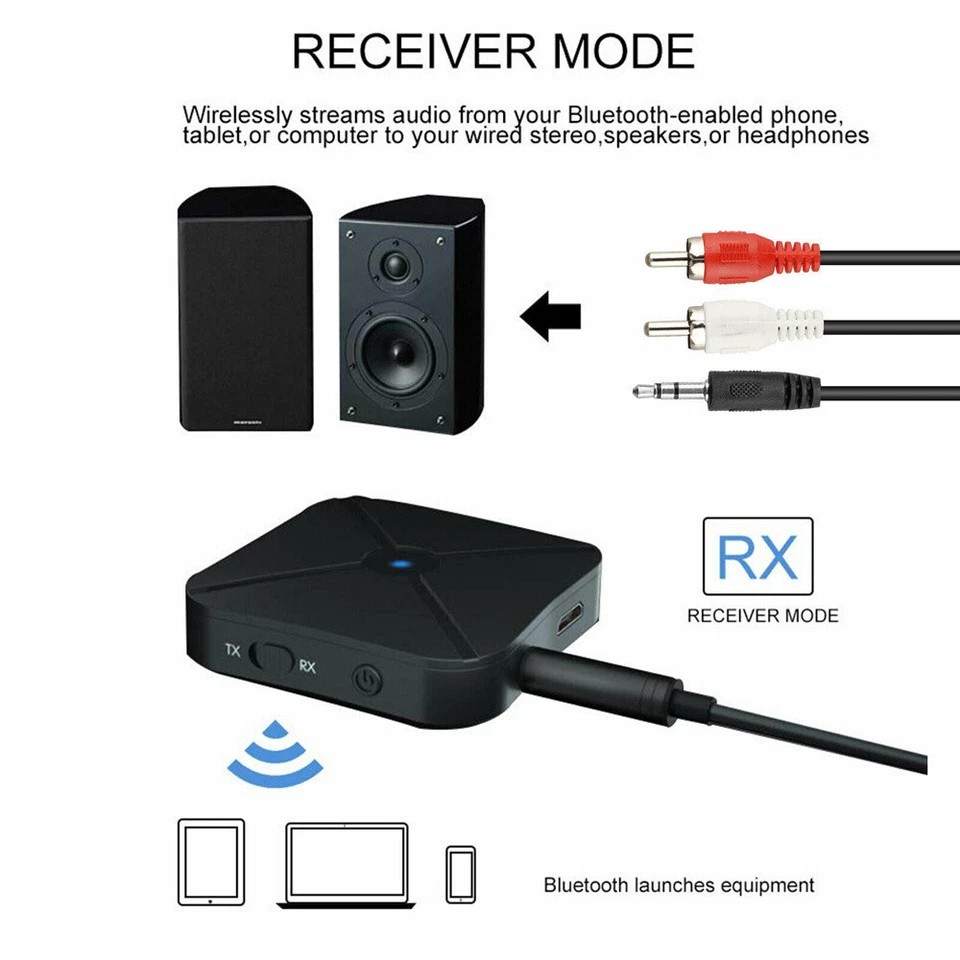 2in1Bluetooth Transmitter Receiver Wireless Adapter TV Home Stereo A2DPAudio Lot - Image 3 of 4