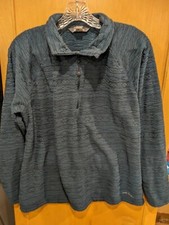 Eddie Bauer Womens XL 1/4 Zip Quest Fleece Pullover Nordic Blue