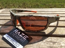 RAZE Eyewear Sunglasses Z Coast polarized fishing Camo Brown Amber Lens 21931 B2