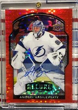 2020-21 UPPER DECK ALLURE ANDREI VASILEVSKIY, #11, AUTO, RED RAINBOW, BOLTS C