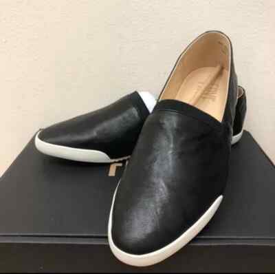 FRYE Melanie Women's Leather Slip On Shoe Black Flats New!