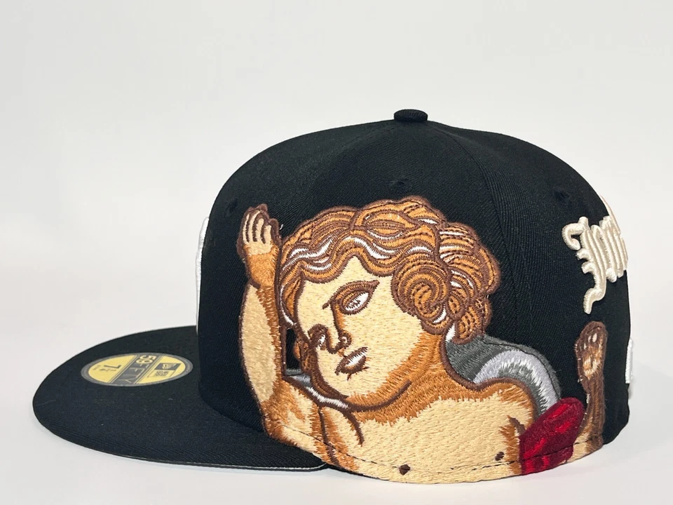 New Era x Jon Stan New York Yankees Angels Embroidery patch 59Fifty Hat-Black - Image 2 of 4
