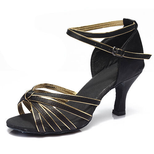 Niñas Mujeres Baile Tango Danza Latina Zapatos de Baile Tacón Salsa 11 Colores - Imagen 23 de 34