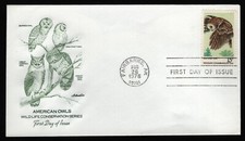 #1761 15c Saw Whet Owl, Artmaster FDC **ANY 5=FREE SHIPPING**