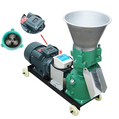 12mm Animal Feed Pellet Mill Machine Farm Feed Granulator 120-150KG 220V 3Roller