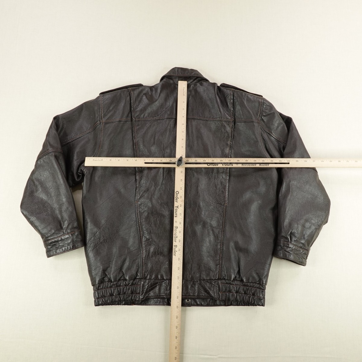 Vintage Flight Suits Ltd Jacket Mens Large Black Real Leather Coat