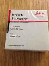 Leica 1 mm Surgipath Snowcoat Precleaned Micro Slides 3800299 White 1 x 3 x 1mm