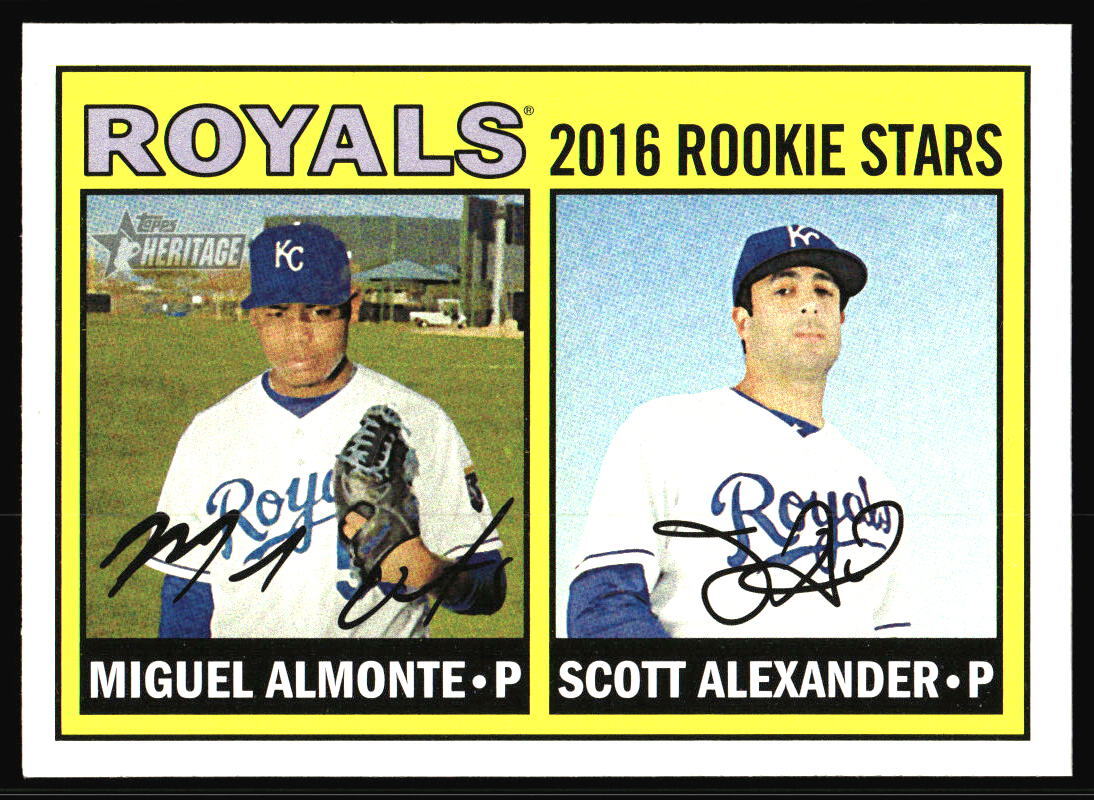 2016 Topps Heritage Royals Rookie Stars Miguel Almonte / Scott Alexander #167