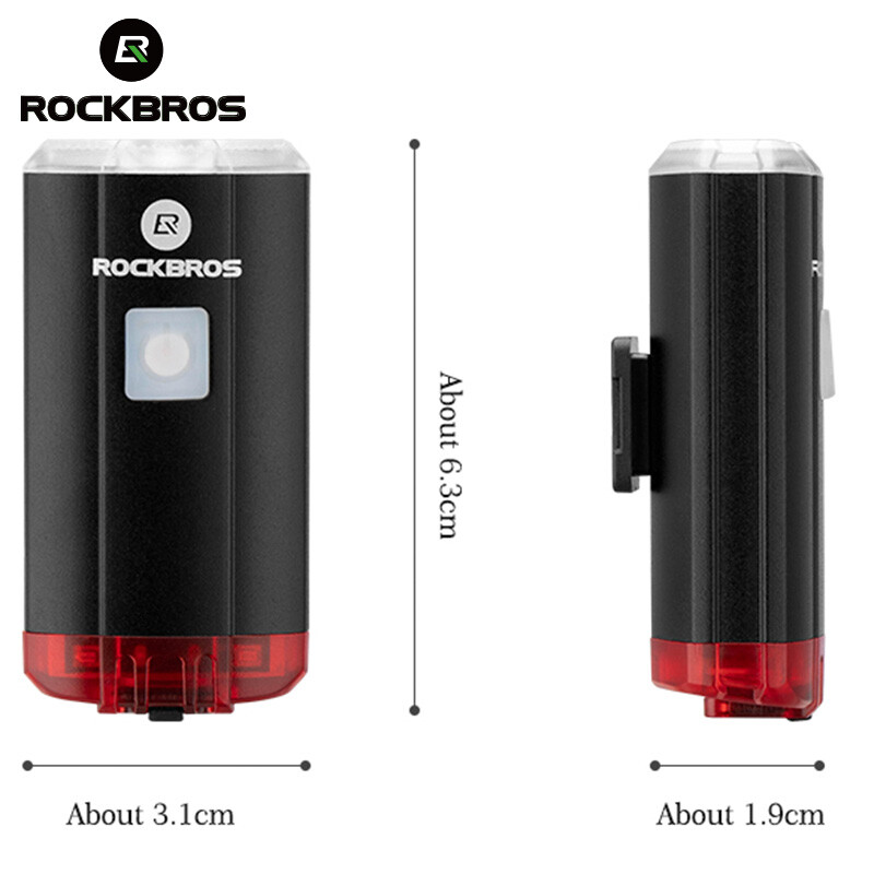 ROCKBROS Bike Headlight Rear Light 2 in 1Waterproof USB Rechargeable Light set