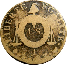 France, 1793-I 1 Sol  (01307)
