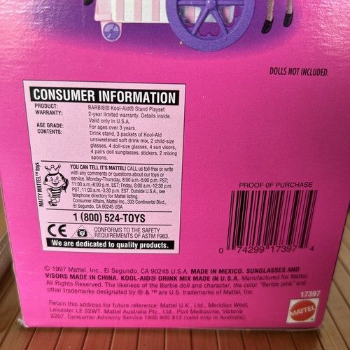 Vintage Barbie's Kool-Aid Stand 98% komplett Spielset Mattel mit Puppe und Box 1997 - Bild 19 von 19
