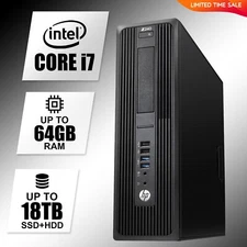 HP Desktop Computer PC i7, up to 64GB RAM, 19TB SSD HDD, Windows 11/10, WiFi BT