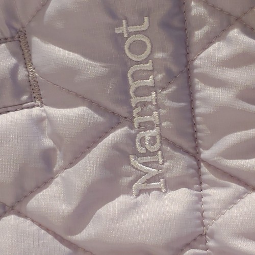 Marmot Womens Kitzbuhel Quilted Knit Full Zip Vest Jacket Gray And White Small - Picture 7 of 11