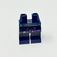 LEGO Minifigure Hips Legs D. Blue Sash Knee Pads Silver Azure Trim 970c00pb1591