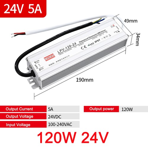 LED Strip Driver Power Supply Transformer Waterproof IP67 DC 12V/48V 25W/1500W - Picture 28 of 74