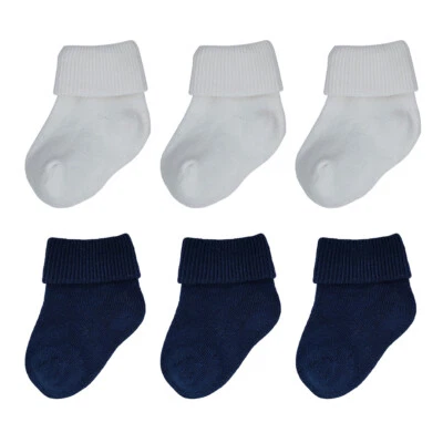 Dafi soft 6 Pairs Newborn Baby Socks Boys and Girls, Cotton, Made in Turkey