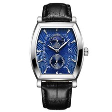 MENS STOCKWELL MOON PHASE WATCH BLUE DIAL LEATHER STRAP GIFT BOX NEW RRP £500