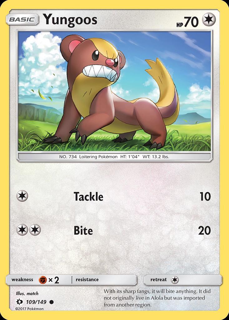 Pokemon Yungoos (109/172) Sun & Moon LP