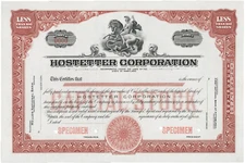 Hostetter Corporation. Stock Certificate