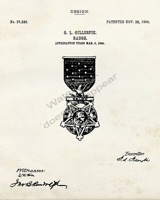 Congressional Medal Of Honor Patent Print - Retro Look