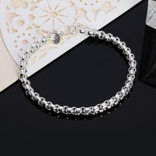 Bracciale Braccialetto Uomo/Donna in metallo placcato argento 925 - Idea regalo