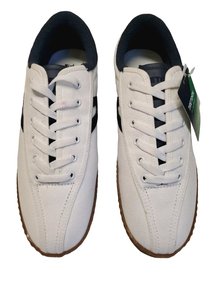 Tretorn Nylite ECO Canvas Sneakers Women's 9.5 M White/Navy Blue
