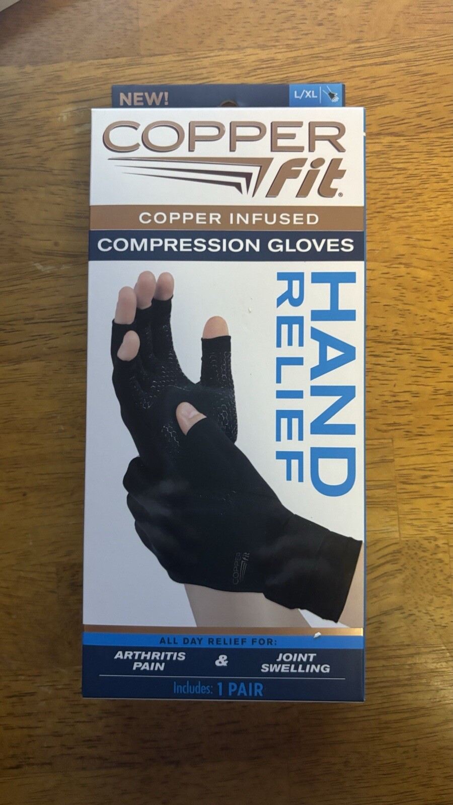 COPPER FIT • Hand Relief COMPRESSION ARTHRITIS GLOVES • L/XL • BLACK • 1Pair eBay
