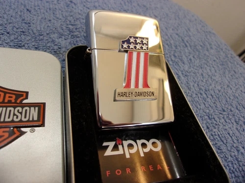 Vintage Zippo Harley Davidson #1 2003 Chrome Mint Sealed Rare New, With Tin.