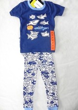 NEW NWT BOYS TODDLER 2T CARTERS 2 PIECE SHARK BLUE PAJAMAS SLEEP SLEEPWEAR SET