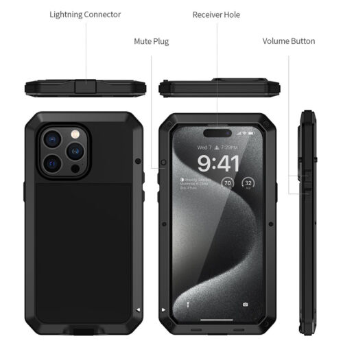 Étui Gorilla pour iPhone 15 14 13 12 11 X XS XR Pro Max SE housse métallique robuste - Photo 7 sur 46